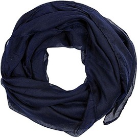 Women scarves plain lightweight all seasons shawl (Navy)