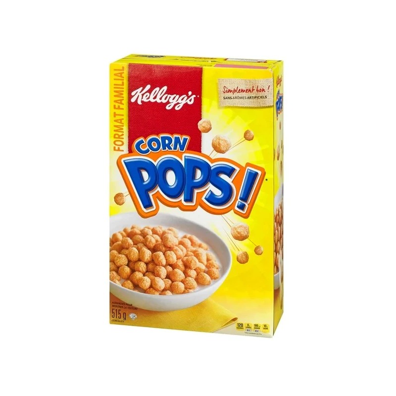 Corn Pops Kellogg's Canadian Corn Pops Cereal, Family Size, 515g
