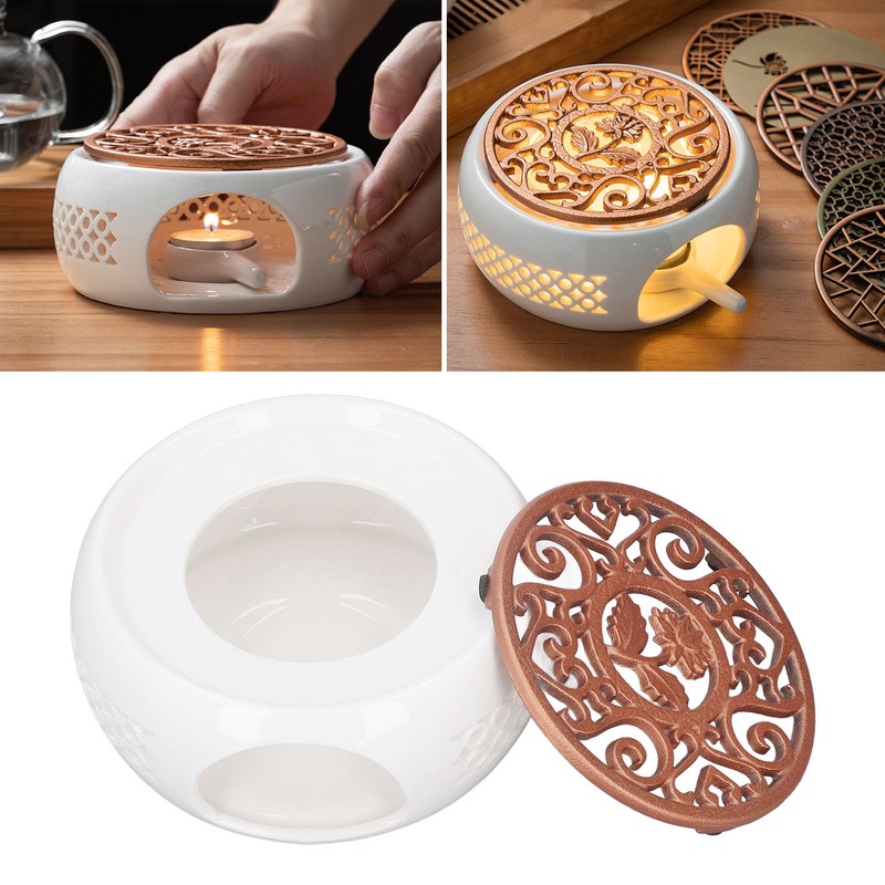 Ceramic Teapot Warmer Hollowed Pad Concave Bottom Practical Multifunction Teapot