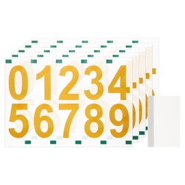 uxcell 5 Sheets/50 Pcs Mailbox Numbers for Outside, 2 Inch 0-9 Vinyl Self-Adhesive Numbers Stickers Waterproof House Sticker with Scraper for Signs Doors Address, Gold