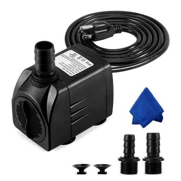 CWKJ Fountain Pump, 400GPH Submersible , Durable 25W Outdoor Water