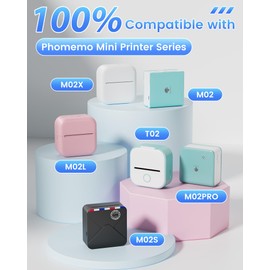Phomemo White Paper for M02 M02PRO M02S T02 M02X M02L Mini Sticker Printer, Compatible with M03 M03AS M04S M04AS Portable Thermal Printer, 50mm x 3.5m, 3 Rolls