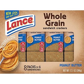 gse Lance Sandwich Crackers, Whole Grain with Peanut Butter, 8 Count (Pack of 4 )