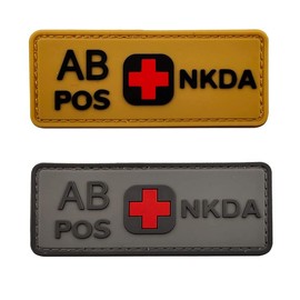 Tactical Blood Type Hook-Fastener Backing 2-Pieces PVC Replacement for AB Positive Rubber Patch DIY Emblem Military Medic Morale Patches Medical Armband Badges (Replacement for AB Positive)