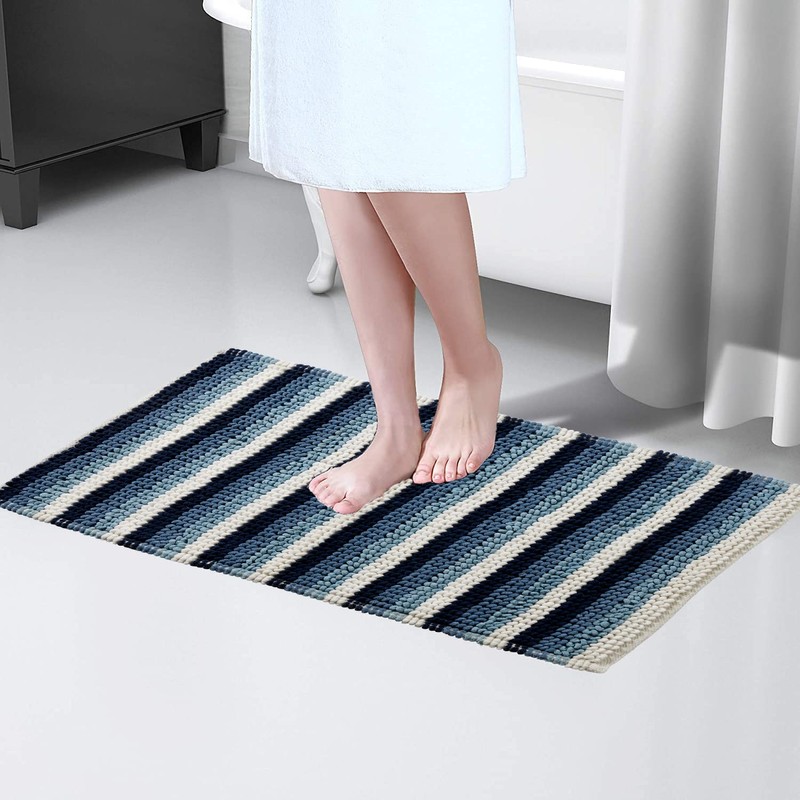 Olivia Rocco Padstow Stripe Bathmat Comfort To Your Bathroom Super