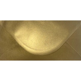DL (110mm x 220mm) Coloured Envelopes for Greetings Cards Party Invitations & Craft - Pack of 40 (Pearl Gold)