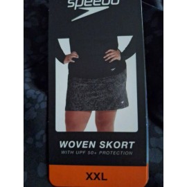 Speedo Women's Active WearSwim Woven Skort/ Shorts Pockets Black Grey Size XXL
