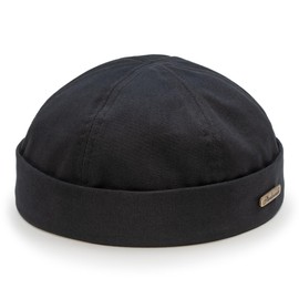 Sterkowski Model Docker | 100% Softened Cotton Beanie for Men and Women | Summer Skull Cap Cycling Solid Brimless Hat Casual Vintage Lumberjack Sailing Fisher Old School Clasic Sailing Black 59