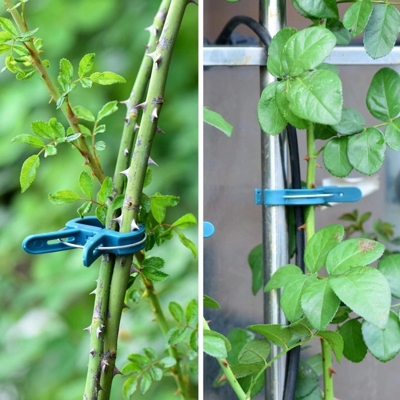 PERSZEN 60PCS Plant Clips 2 Sizes Adjusting Reusable Garden Plant