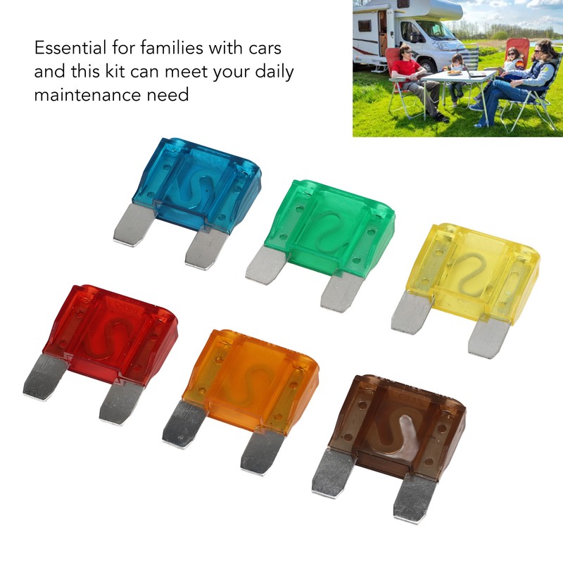 24Pcs Automotive Fuse Assortment Kit with Storage Box Zinc Alloy