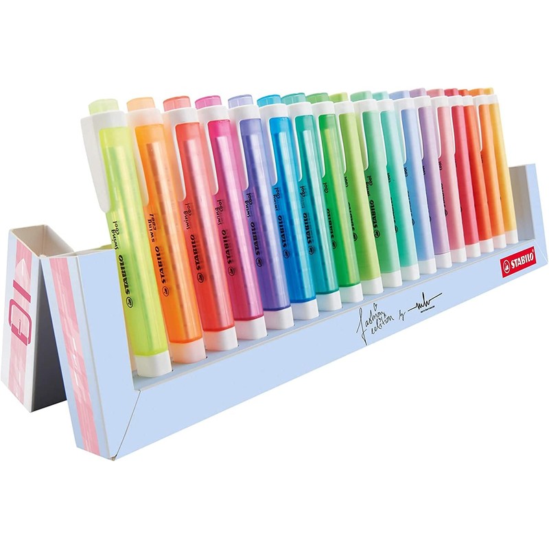 STABILO swing cool, estuche con 18 marcatextos surtidos 8 neón