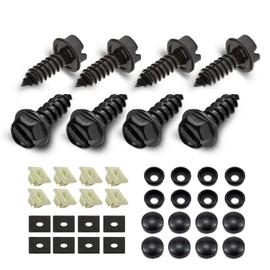 Tecledsn 8Sets Rustproof License Plate Screw Kit, Anti-Theft Stainless Steel Car Bolts Fasteners Kit, Self Tapping Mounting Bolts Universal for Securing Front and Back License Plate Frame, Cover