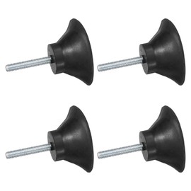 QUARKZMAN Pack of 4 Rubber Iconic Vibration Insulators Mounting Shock Absorber, 1.97 x 0.98 Inch Rubber Feet with M6 x 35 mm Threaded Bolts for Air Compressors Garage Engine Diesel Engines, Black