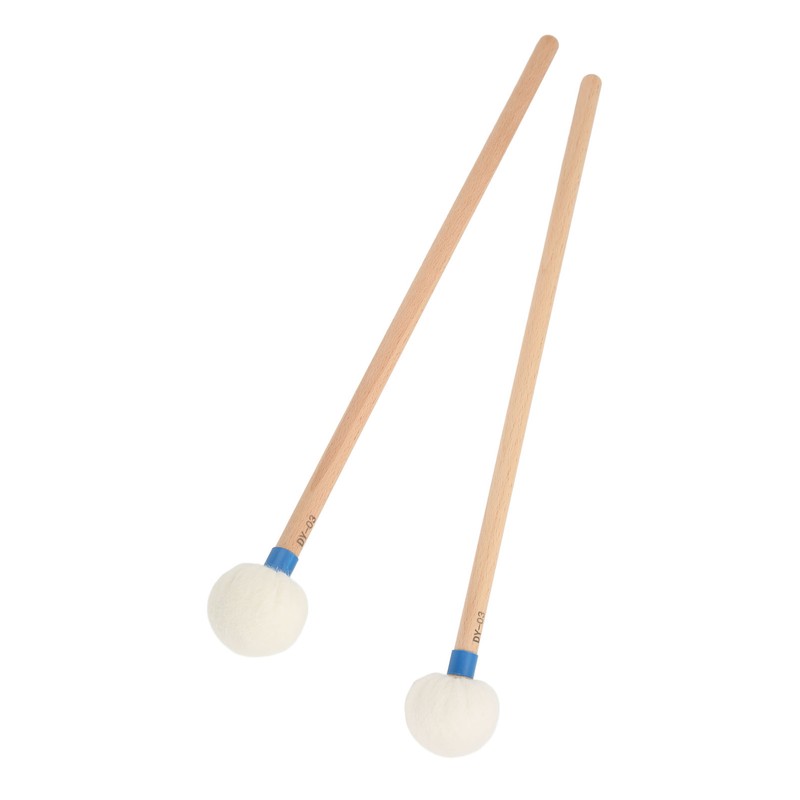 2Pcs Drum Mallet Felt Head Wooden Handle Non Slip Instrument