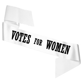 Fancy Pants Store VOTES FOR WOMEN SASH SUFFRAGETTE EMMELINE PANKHURST SASH & TIGHTS COSTUME - White, Transparent, Women's Small (UK)