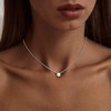Inerney Dainty Cubic Zirconia Necklace for Women, 14K Gold/Silver Plated