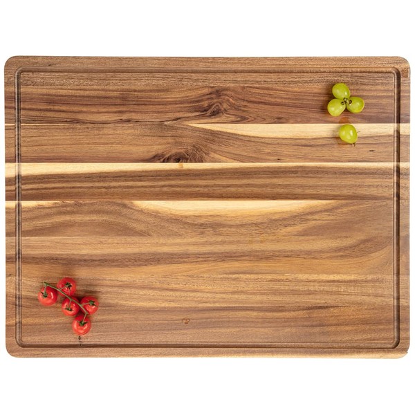 Acacia Wood Cutting Board 24x18 inch, Butcher Block Cutting Board with Handle Juice Groove for Kitchen, Extra Large Charcuterie Boards Chopping Board