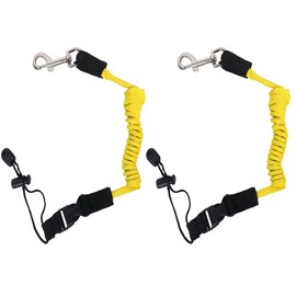Qaziuy Pack of 2 Kayak Paddle Lead, Elastic Kayak Canoe Paddle Lead, Safety Lead, Kayak Paddle Rope with Carabiner Hook, Kayak Accessories for Kayaking, Canoeing, Boating, Surf