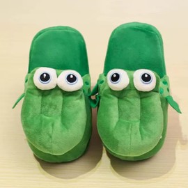 eBoutik - Fun Plush Novelty Crocodile Mouth Moving Slippers - Small Warm Unisex Footwear - Joke Funny Mothers Day Hamper Gift Filler For Easter UK5