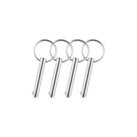 Set of 4 Stainless Steel Quick Release Pin with Spring Loaded Ball End Circle Ring Stainless Steel Bimini Tops for Boat Accessories (8 x 55 mm)