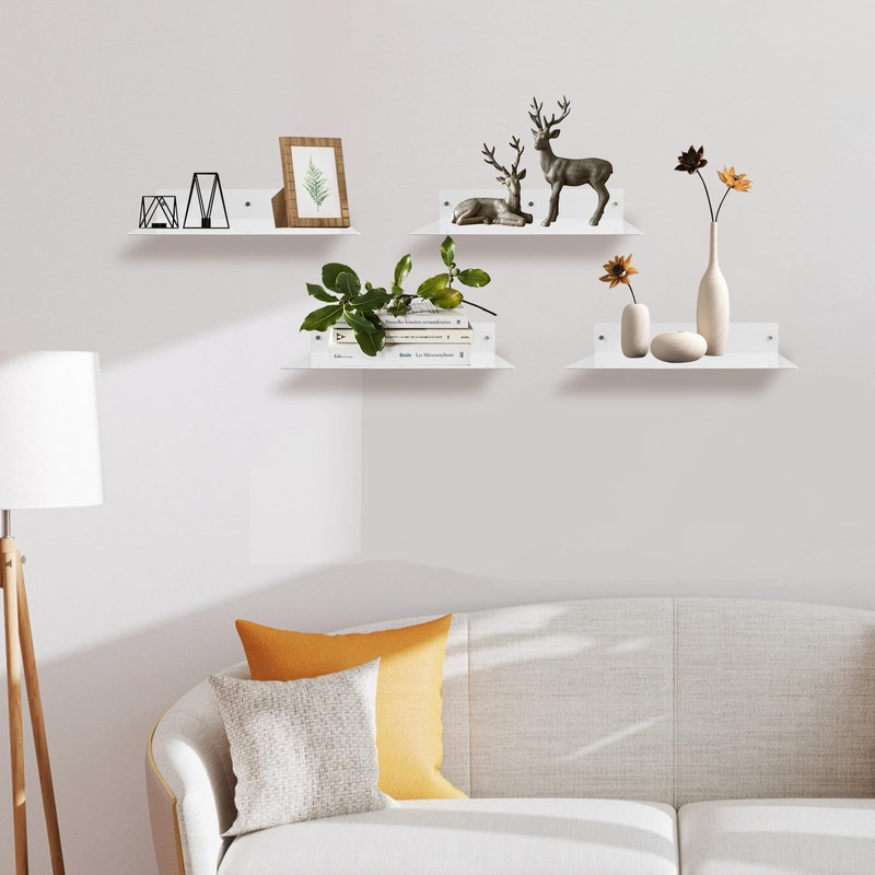 RealPlus Metal Floating Shelf Wall Mounted (12 inch x 8