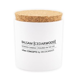 Urban Concepts by DECOCANDLES - Balsam & Cedarwood - Highly Scented Soy Candle - Long Lasting - Hand Poured in USA (9 Oz. Cork)