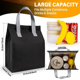 RAINFLOW Insulated Lunch Bag - Premium Thermal Lunch Box Leakproof & Waterproof Large Capacity Durable Lunch Carrier Keeps Food Hot or Cold for Family, Office, Travel and Picnic