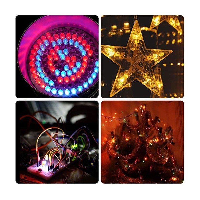 100pcs 5mm RGB Multicolor Slow Flashing LED Diode, Multi-Color Blinking