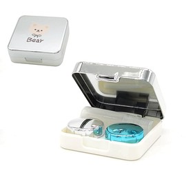 2 Pack Contact Lens Cases, Classy Easy Carry Container for Travel & Home Vision Care Kit with Mirror, Tweezers, Stick Connection and Solution Bottle