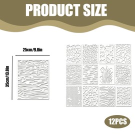 12 Pcs Camo Stencils, Reusable Camouflage Painting Templates