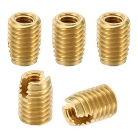 PATIKIL Brass Threaded Repair Insert Nut, 5 Pcs M10x1.5 Male to M6x1 Female Thread Sleeve Inserts Reducing Nut Adapter Reducer Screw Sleeves 14mm