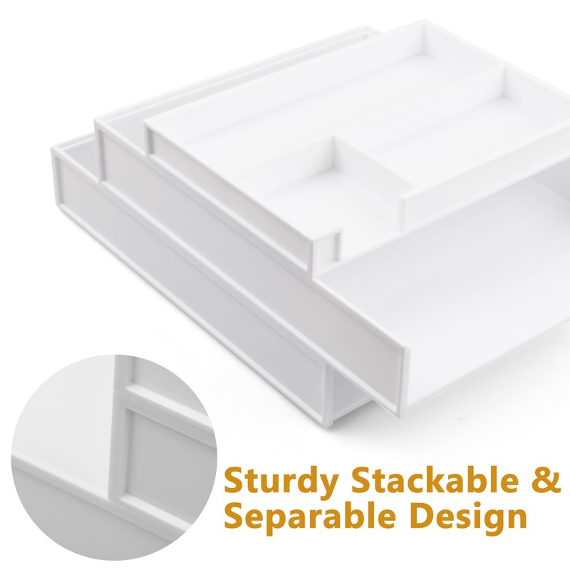 Wisebom 3-Tier Letter Tray Organiser Stackable, Plastic A4 Paper Trays,
