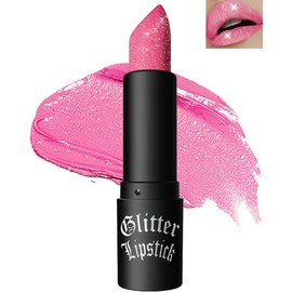 Glitter Lipstick, Waterproof Long Lasting Lip Gloss, Diamond Metallic Sparkling Matte Lipstick, Matte Glitter Lipstick Lip Gloss for Women Lips Make-up, Gift for Women's Day -05Pink