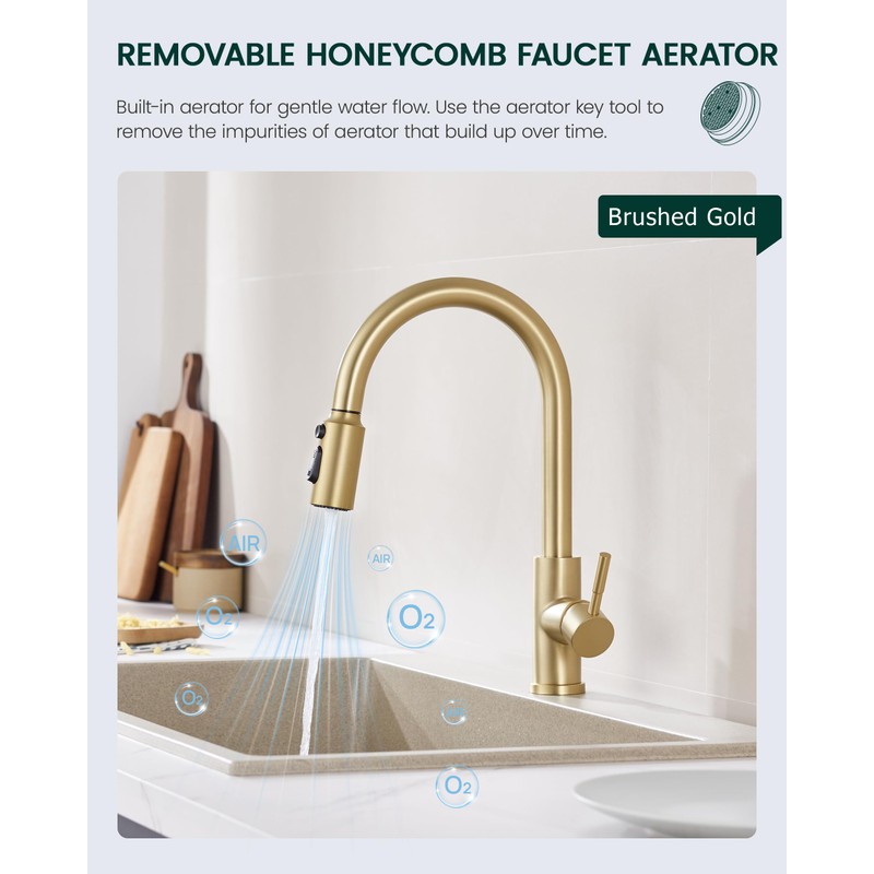 HEISOK Pull Down Spray Head for Kitchen Faucet, Kitchen Sink