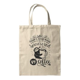 BWW Print - Today's Good Mood Sponsored By Coffee - Tote|Gift Bag|Sloth Vibes - Tote Bag, Single Sided
