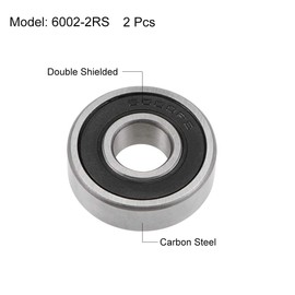 sourcing map 6000-2RS Deep Groove Ball Bearing Z2 10 mm x 26 mm x 8 mm Double Sealed Carbon Steel Pack of 2