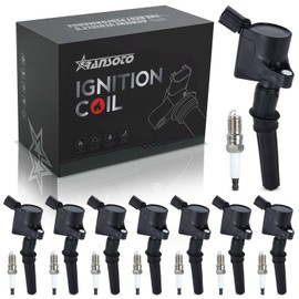 RANSOTO Ignition Coil Pack DG508 & Iridium Spark Plug SP479 Compatible with Ford Expedition F150 F250 F350 Explorer Excursion E150 E250 E350 Crown Victoria Mustang Lincoln 4.6L 5.4L (Set of 8)