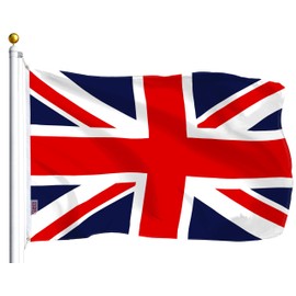 G128 Combo Pack: USA American Flag 3x5 Ft 75D Printed Stars & United Kingdom (Union Jack) Flag 3x5 Ft 75D Printed