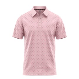 Tropical Hawaiian Golf Polo Shirt – Men’s Performance Moisture Dry Fit Athletic Flamingo Resort Wear Frisbee Disc Golf Funny (US, Alpha, X-Large, Regular, Regular, Pink Little Flamingos)