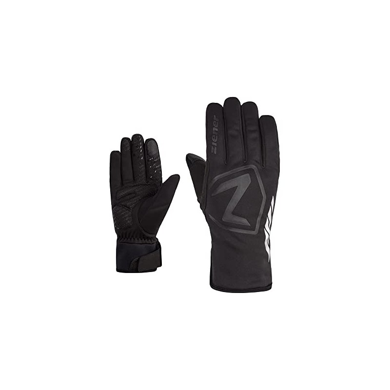 Ziener DAQUA Men's Cycling Gloves, Winter |Waterproof, Soft-Shell, Padded, Black,