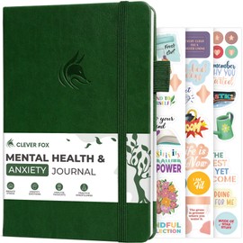 Clever Fox Mental Health & Anxiety Journal – Guided CBT Journal with Prompts for Self Help & Stress Relief – Mood & Emotion Tracker (Forest Green)