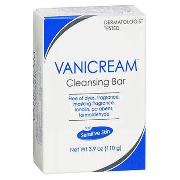Vanicream Cleansing Bar For Sensitive Skin, 3.9 Oz (Pack of 2)