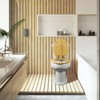 Elongated Bamboo Toilet Seat with Lid Quick Release Slow Close