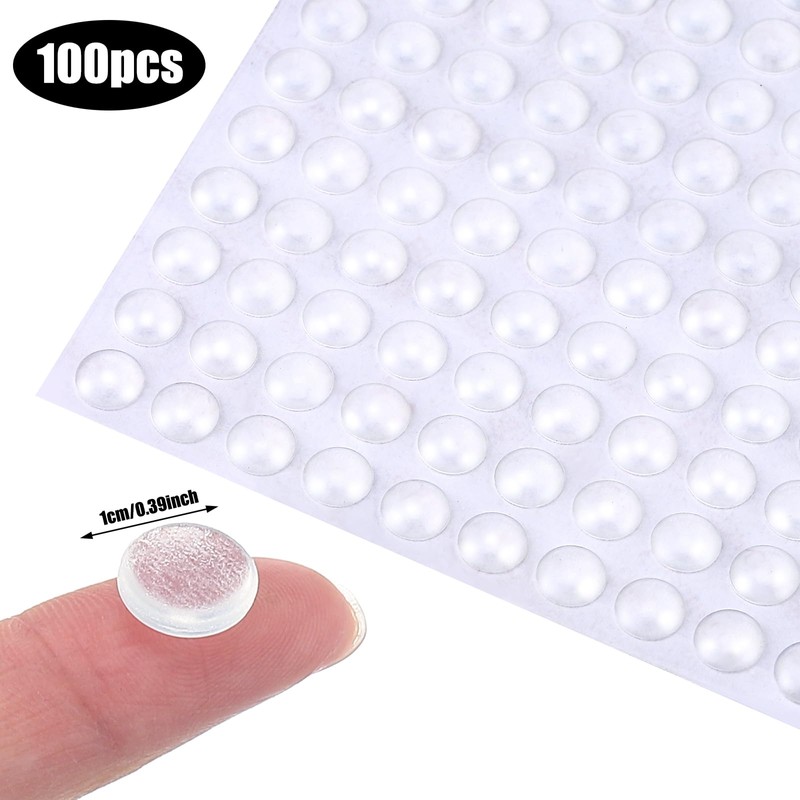 Kathfly 1000 Pieces Cabinet Door Bumpers 0.4 Inch Round Silicone