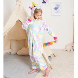 Kids Unicorn Onesie Girls Animal Costume Cosplay Pajamas 5 Years