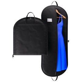 Hangerworld 54 Inch Zipped Black Suit Cover Travel Carrier Bag with Handles – Full-Length Zip and Secure Closure for On-The-Go