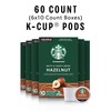 Starbucks K-Cup Coffee Pods, Hazelnut Flavored Coffee, Naturally Flavored, 100%