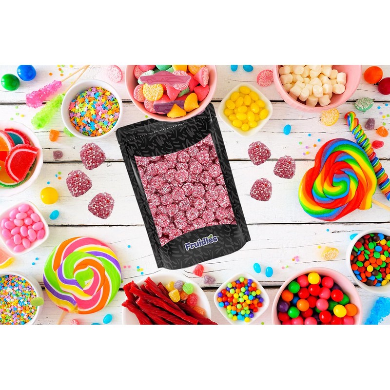 Fruidles Berry Gummy Candy, Nonpareils Coated Gummies (1 Pound, Pink