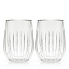 Viski Insulated Double Walled Wine Set with Cut Crystal Design-Dishwasher