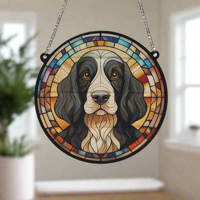Image Industry Cocker Spaniel Black & White Stained Glass Effect